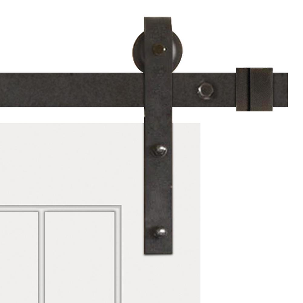 42 in. x 84 in. Cottage One Panel Z-Plank Unf Prime Solid Pine Wood Interior Sliding Barn Door with Bronze Hardware - Super Arbor