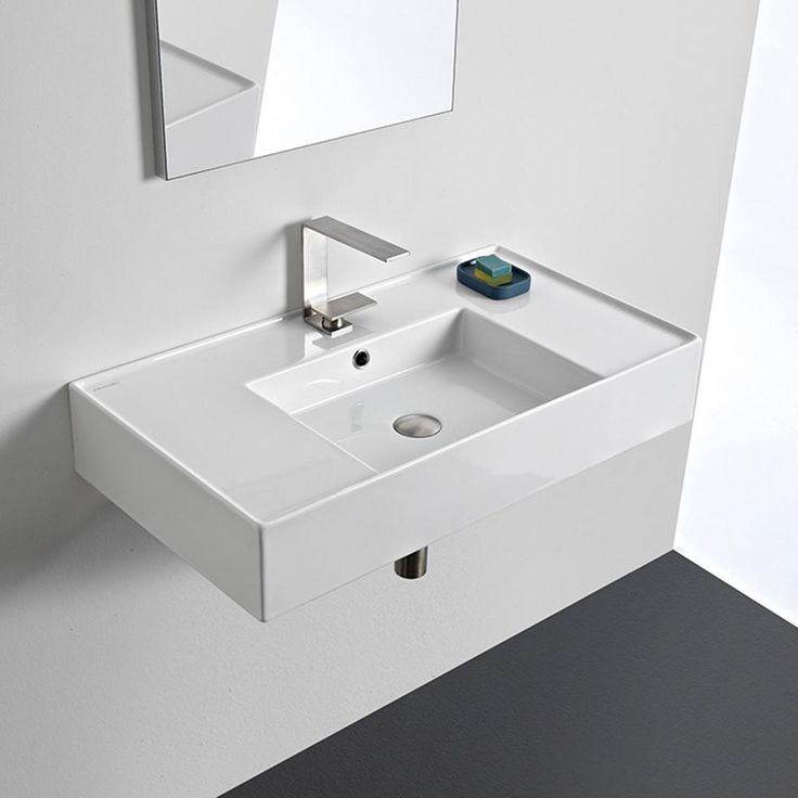 Nameeks Teorema Wall Mounted Bathroom Sink in White