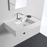 Nameeks Teorema Wall Mounted Bathroom Sink in White