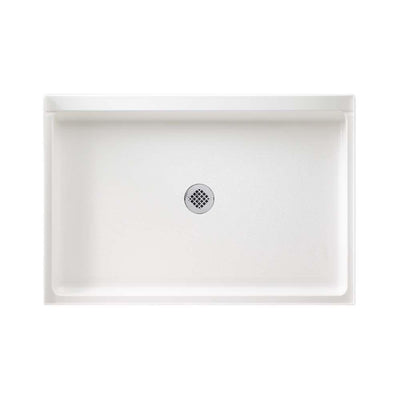 32 in. x 48 in. Solid Surface Single Threshold Center Drain Shower Pan in White - Super Arbor