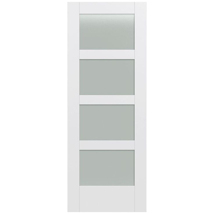 32 in. x 80 in. MODA Primed PMT1044 Solid Core Wood Interior Door Slab w/Translucent Glass