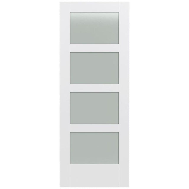 32 in. x 80 in. MODA Primed PMT1044 Solid Core Wood Interior Door Slab w/Translucent Glass