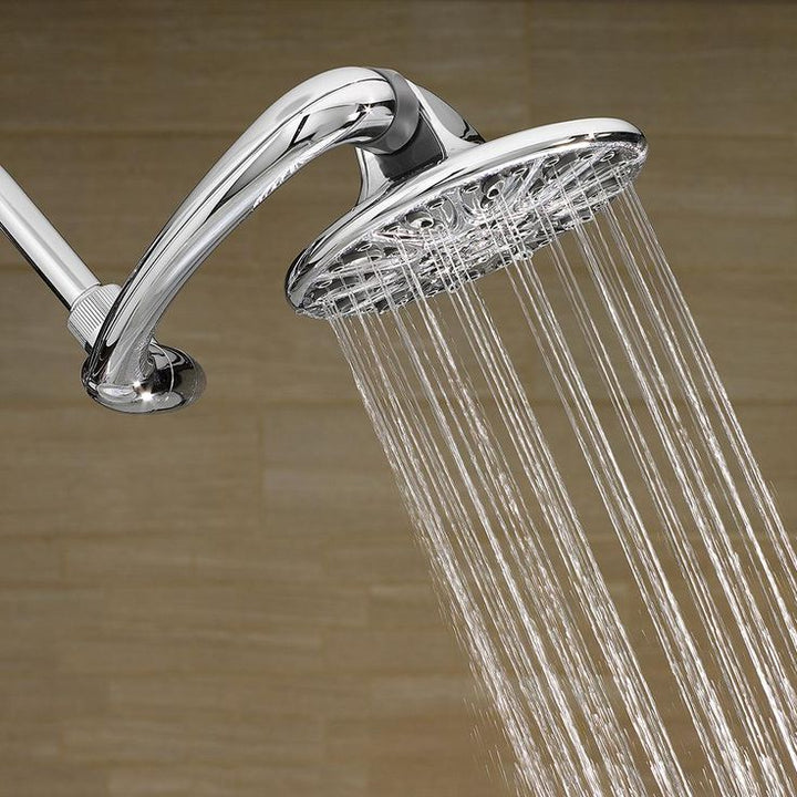 6-Spray 7 in. Single Wall Mount Low Flow Fixed Rain Shower Head in Chrome