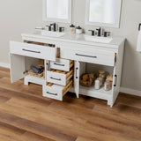 Style Selections Cauley 60-in White Double Sink Bathroom Vanity with White Cultured Marble Top
