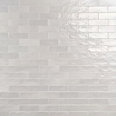 Amagansett Gin White 2 in. x 8 in. Mixed Finish Ceramic Subway Wall Tile (5.38 sq. ft. / case)