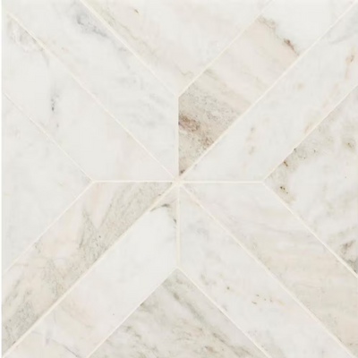 Arabescato Venato White 12 in. x 12 in. x 10mm Honed Mosaic Marble Floor and Wall Tile (10 sq. ft./Case)