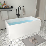 Vanity Art Talence 59 in. Acrylic Flatbottom Freestanding Bathtub in White/Titanium Gold