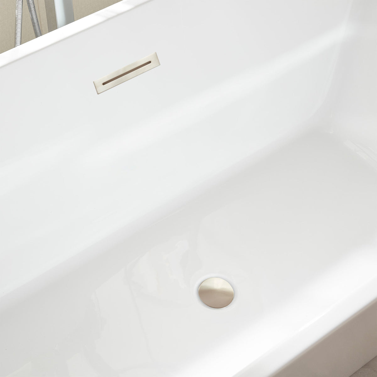Vanity Art Talence 59 in. Acrylic Flatbottom Freestanding Bathtub in White with Integrated Overflow