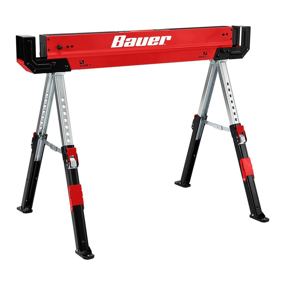 BAUER 32 in. Steel Adjustable Sawhorse, 1300 lb. Capacity