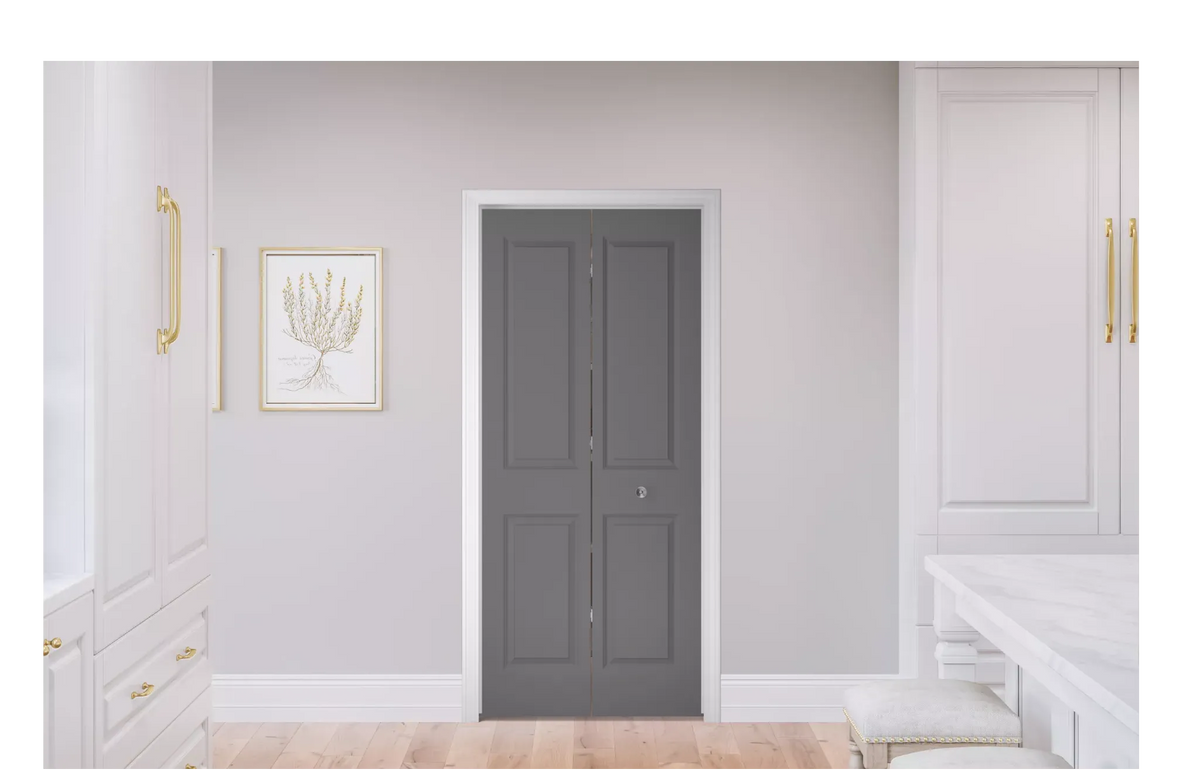 Masonite Traditional 24-in x 80-in Snowstorm 2-Panel Square Prefinished Molded Composite Bifold Door