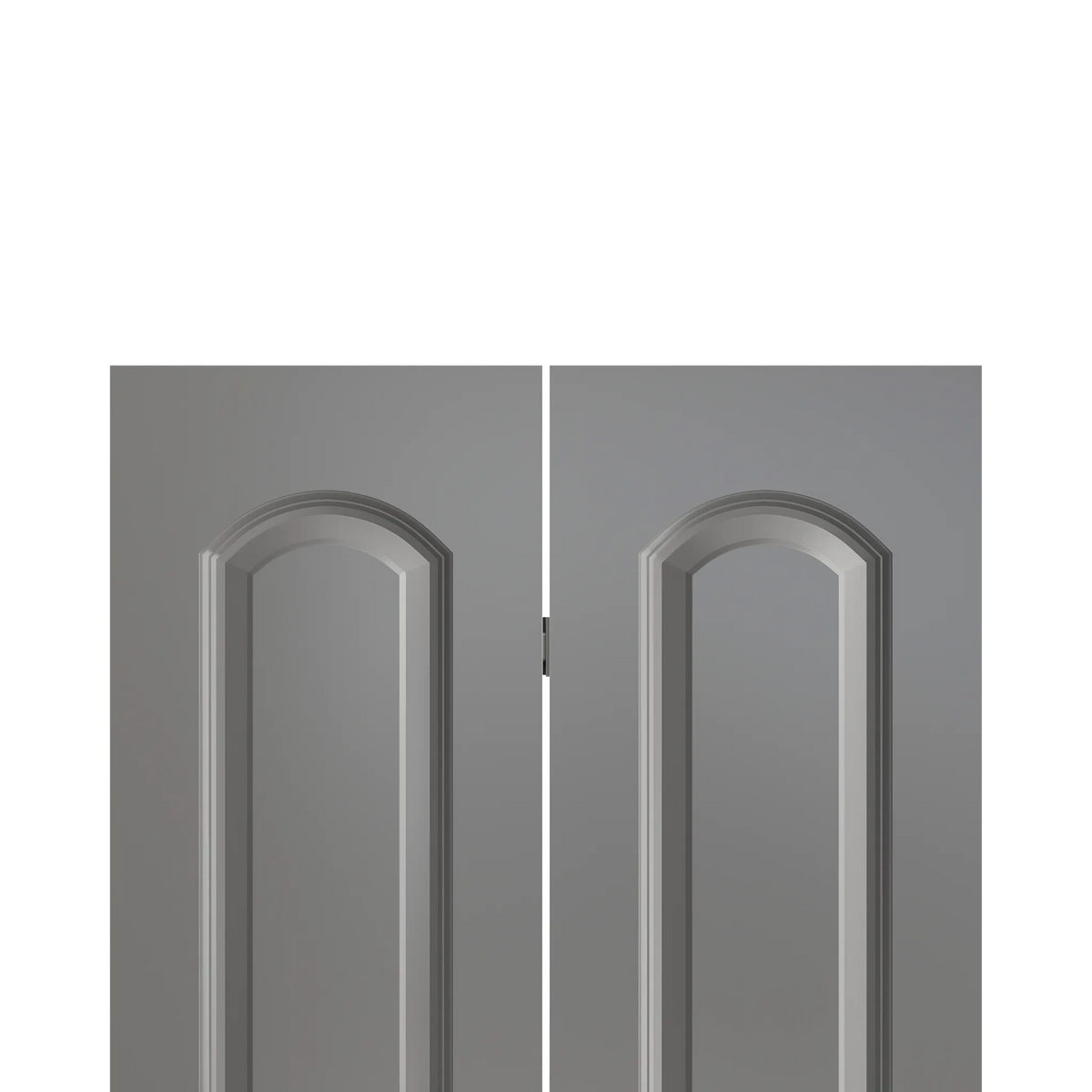 Masonite Roman 30-in x 80-in Snowstorm 2-Panel Round Top Prefinished Molded Composite Bifold Door