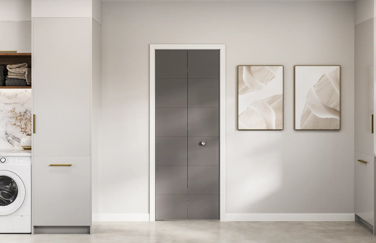 Masonite Berkley 36-in x 80-in Cream N Sugar Flush Prefinished Molded Composite Bifold Door (Hardware Included)