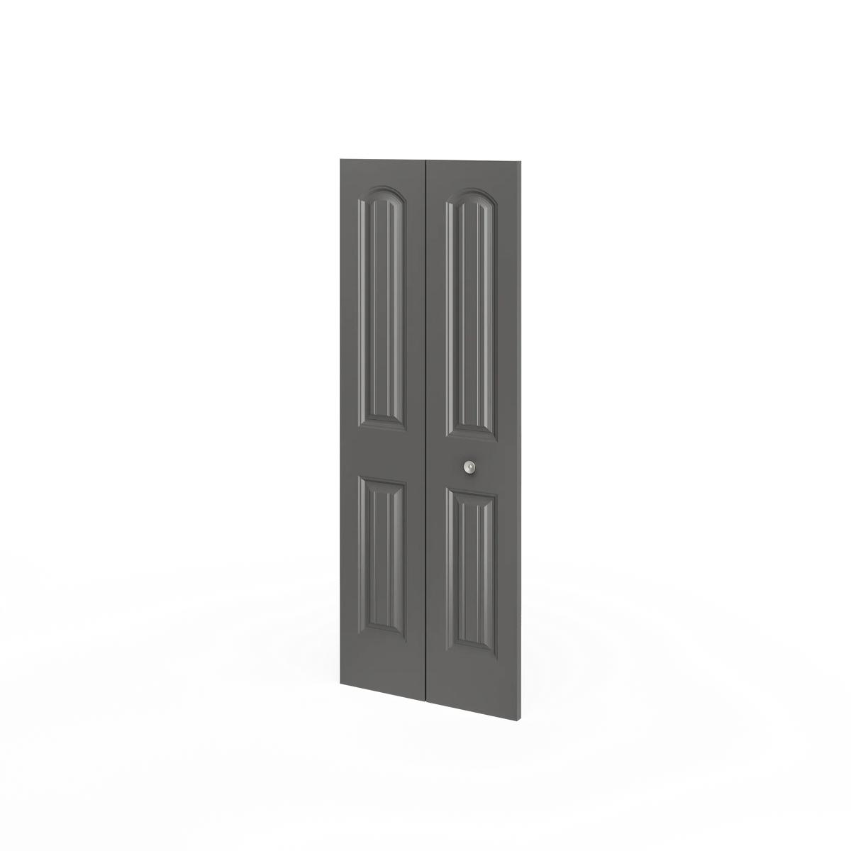 Masonite Cheyenne 30-in x 80-in 2-Panel Round Top Plank Primed Molded Composite Bifold Door (Hardware Included)