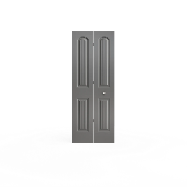 Masonite Cheyenne 30-in x 80-in 2-Panel Round Top Plank Primed Molded Composite Bifold Door (Hardware Included)
