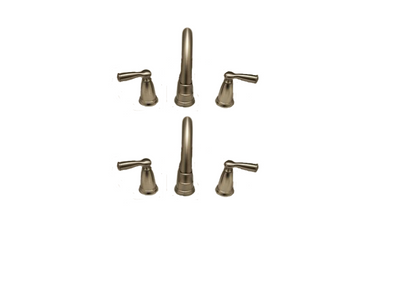 Banbury 8 in. Widespread 2-Handle High-Arc Bathroom Faucet in Spot Resist Brushed Nickel (2-Pack Combo)