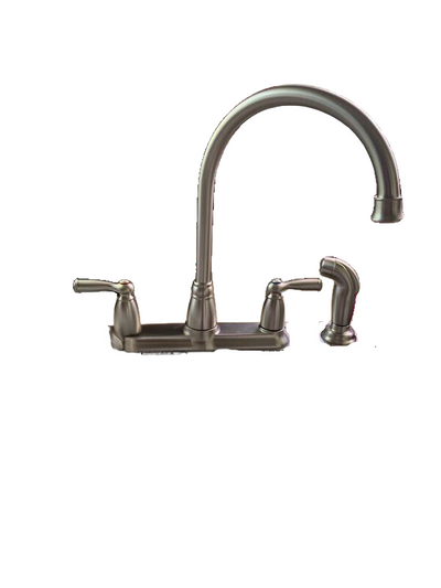 Banbury High-Arc 2-Handle Standard Kitchen Faucet with Side Sprayer in Spot Resist Stainless