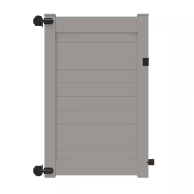 Barrette Outdoor Living 4 ft. x 4 ft. Horizontal Vinyl Gray Panel Fence Gate Kit