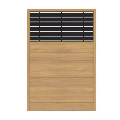 Barrette Outdoor Living 6 ft. x 4 ft. Cypress Vinyl Fence with Boardwalk Black Decorative Screen