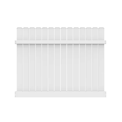 Barrette Outdoor Living 6 ft. x 8 ft. Dogear Semi-Privacy White Vinyl Fence Panel