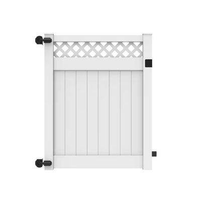 Barrette Outdoor Living Anderson 5 ft. x 6 ft. White Vinyl Lattice Top Fence Gate