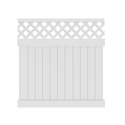 Barrette Outdoor Living Valley 6 ft. H x 6 ft. W White Vinyl Semi-Privacy Fence Panel (Unassembled)