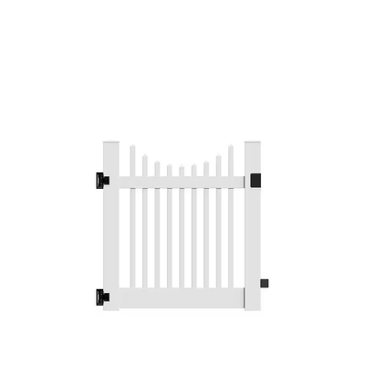 Barrette Outdoor Living Yukon Scallop 4 ft. W x 4 ft. H White Vinyl Un-Assembled Fence Gate