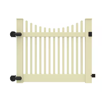 Barrette Outdoor Living Yukon Scallop 5 ft. W x 4 ft. H Sand Vinyl Un-Assembled Fence Gate