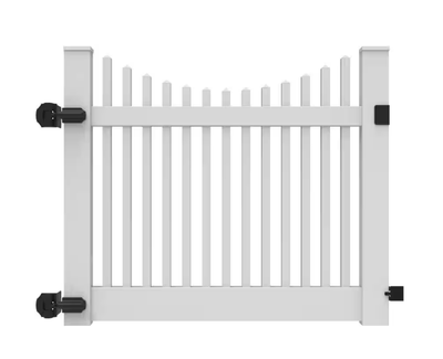 Barrette Outdoor Living Yukon Scallop 5 ft. W x 4 ft. H White Vinyl Un-Assembled Fence Gate