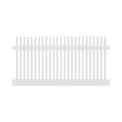 Barrette Outdoor Living Yukon Straight 4 ft. H x 8 ft. W White Vinyl Un-Assembled Fence Panel