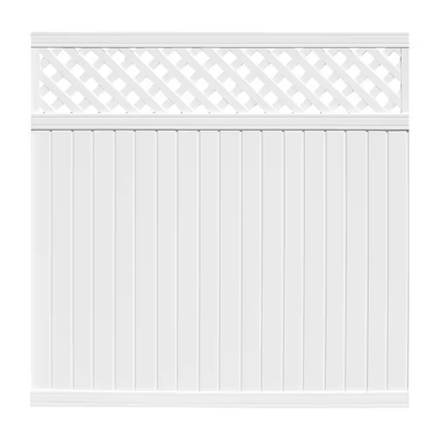 Belfast 6 ft. x 6 ft. White Vinyl Lattice Top Fence Panel