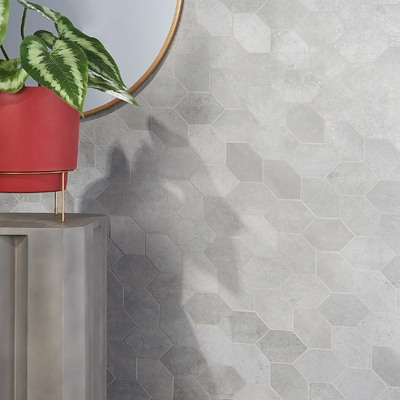 Bond Nimbus Silver Foliage Matte Porcelain Mosaic Tile