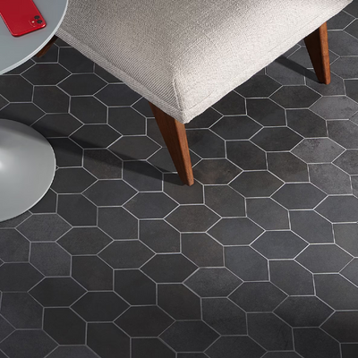 Bond Venom Charcoal Foliage Matte Porcelain Mosaic Tile