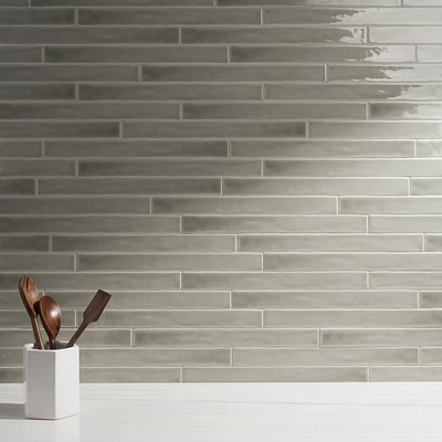 Carolina Moss Gray 2x20 Polished Ceramic Wall Tile