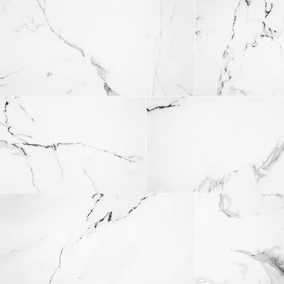 Carrara 24 in. x 48 in. Polished Porcelain Floor and Wall Tile (16 sq. ft./Case)