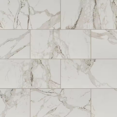 Crystal Bianco 12 in. x 24 in. Polished Porcelain Floor and Wall Tile (16 sq. ft./Case)