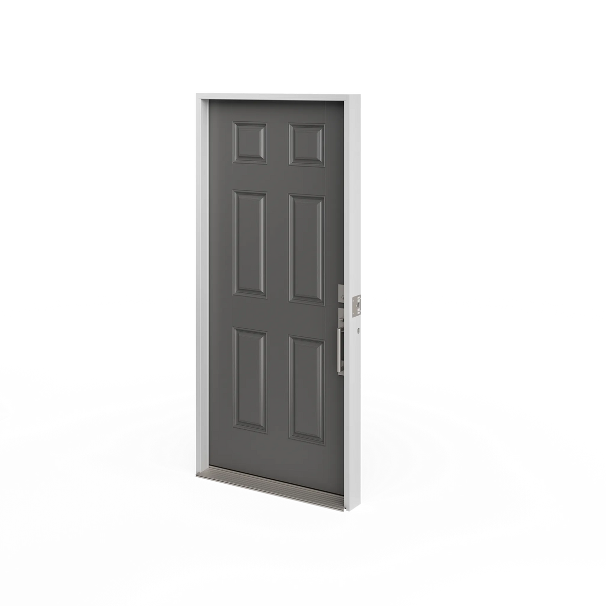 Masonite 36 in. x 80 in. 6-Panel Left-Hand Inswing Primed White Smooth Fiberglass Prehung Front Exterior Door