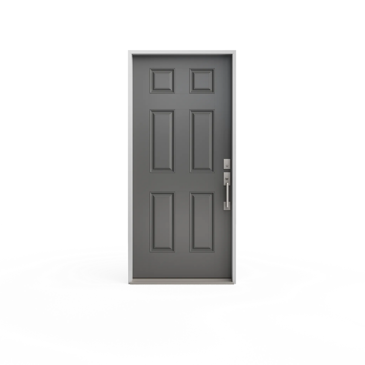 Masonite 36 in. x 80 in. 6-Panel Right-Hand Inswing Primed White Smooth Fiberglass Prehung Front Exterior Door