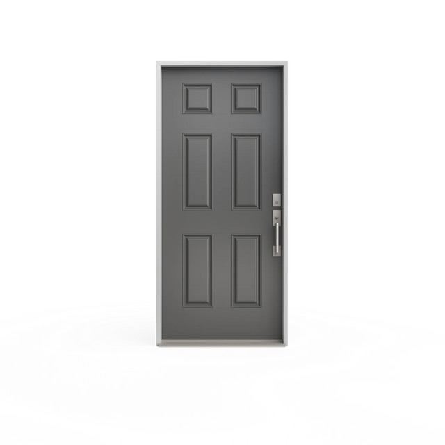 Masonite 36 in. x 80 in. 6-Panel Right-Hand Inswing Primed White Smooth Fiberglass Prehung Front Exterior Door