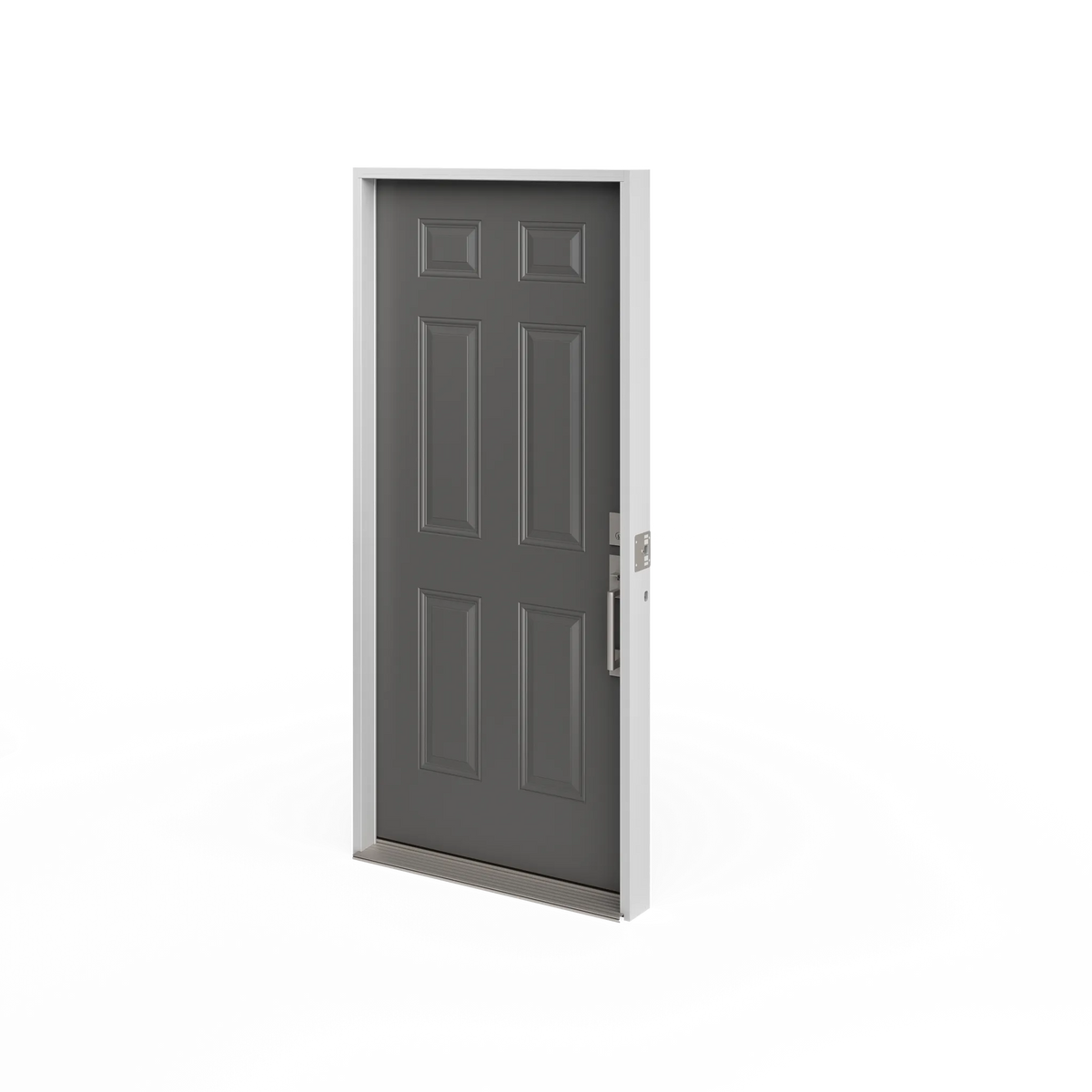 Masonite 32 in. x 80 in. Premium Primed Left-Hand Inswing 6-Panel Steel Prehung Front Door with No Brickmold