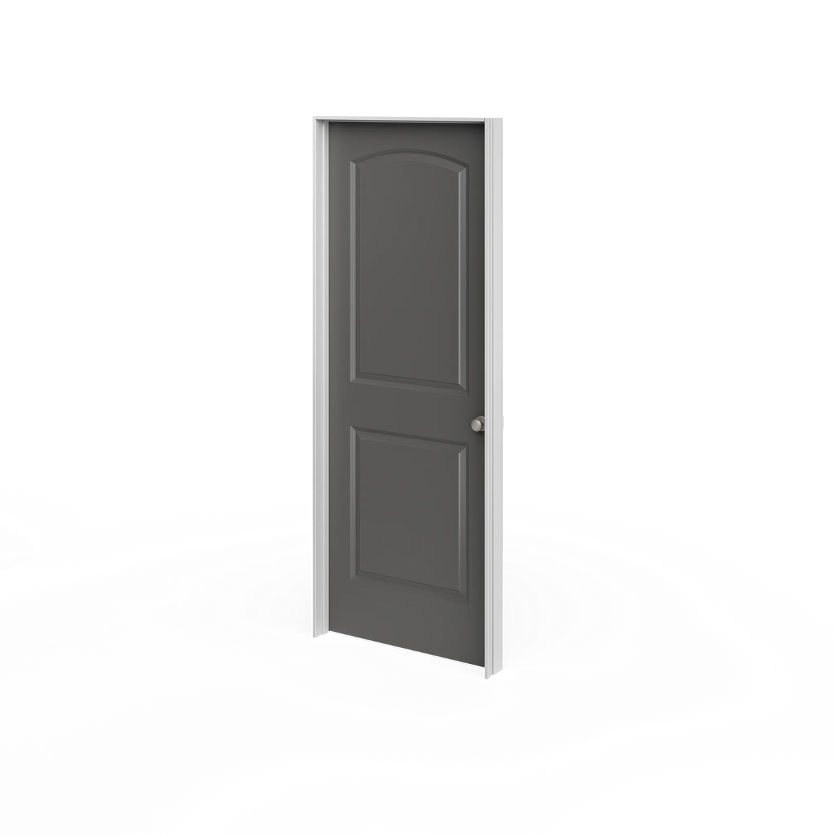 Masonite Roman 36-in x 80-in 2-Panel Round Top Hollow Core Primed Molded Composite Right Hand Inswing/Outswing Single Prehung Interior Door