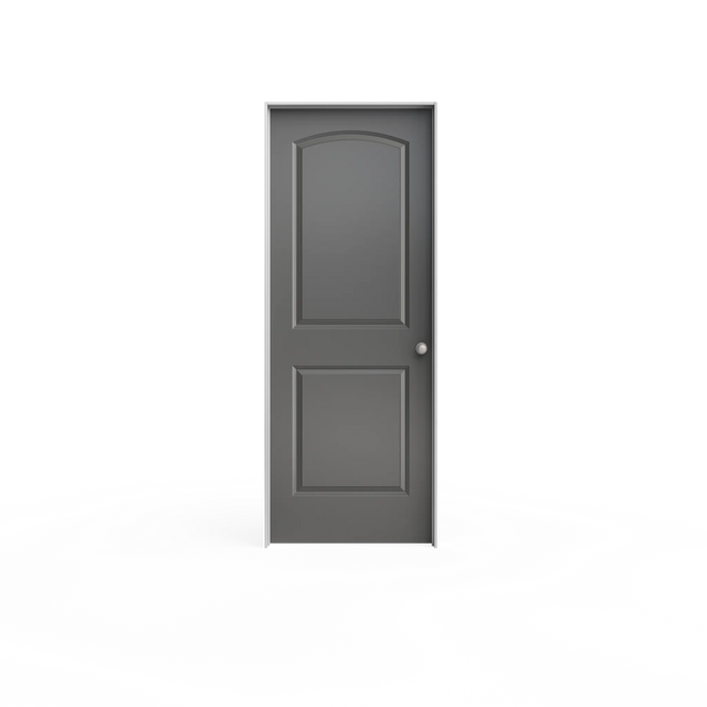 30 in. x 80 in. Masonite Solidoor Roman Smooth 2-Panel Round Top Solid Core Primed Composite Interior Door Slab