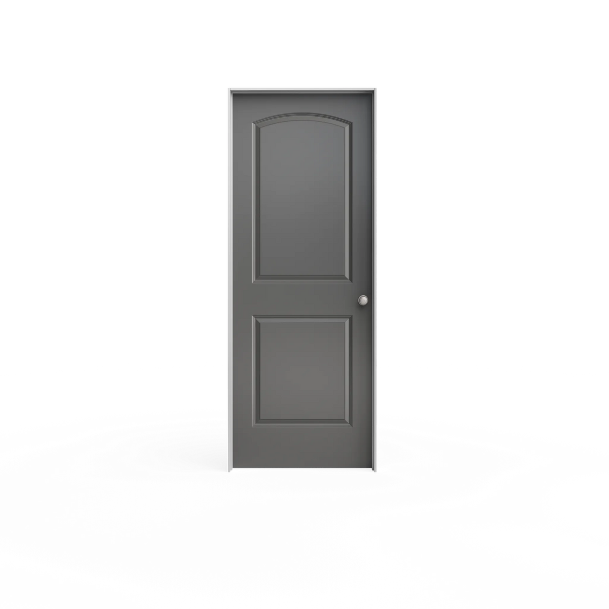 30 in. x 80 in. Roman Primed 2-Panel Round Top Hollow Core Composite Interior Door Slab