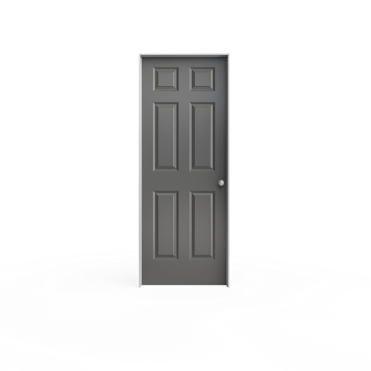 Masonite Traditional 30-in x 78-in 6-Panel Hollow Core Primed Molded Composite Right-Hand Inswing/Outswing Single Prehung Interior Door