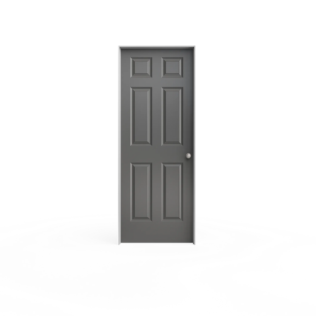 Masonite Traditional 30-in x 78-in 6-Panel Hollow Core Primed Molded Composite Right-Hand Inswing/Outswing Single Prehung Interior Door
