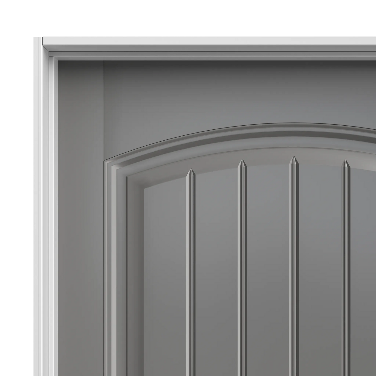 Masonite Cheyenne 36-in x 80-in White 2-Panel Round Top Plank Solid Core Prefinished Molded Composite Right-Hand Inswing Single Prehung Interior Door