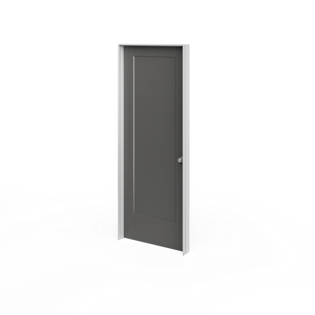 Masonite Lincoln Park 24-in x 80-in Primed White 1-Panel Solid Core Molded Composite Left-Hand Inswing/Outswing Single Prehung Interior Door