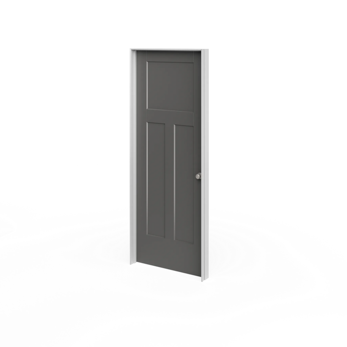 Masonite Winslow 32-in x 80-in (Primed) 3-Panel Craftsman Solid Core Molded Composite Pre-Hung Door
