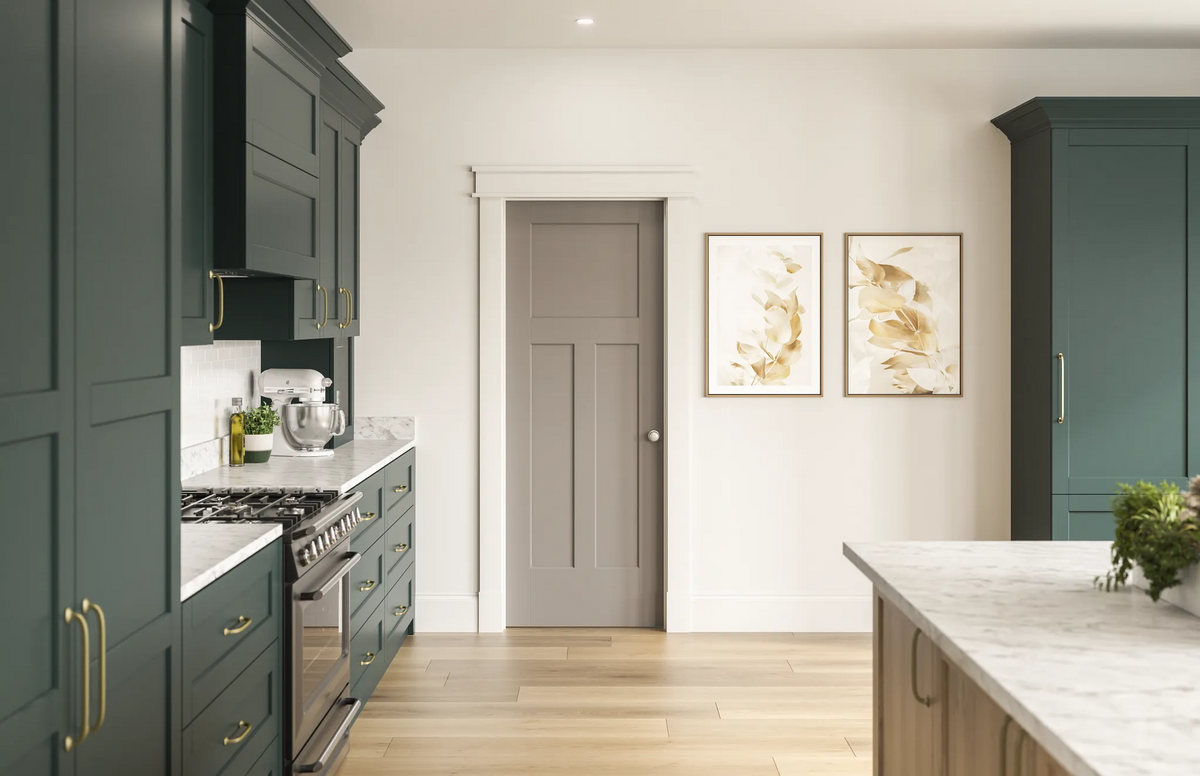 30 in. x 80 in. Masonite Winslow Primed 3-Panel Solid Core Composite Interior Door Slab
