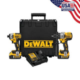 DEWALT 20V MAX XR Cordless Brushless Hammer Drill & Impact Driver Combo Kit, 2-Tool, with (2) 5Ah Batteries, Charger & Case (DCK299P2)