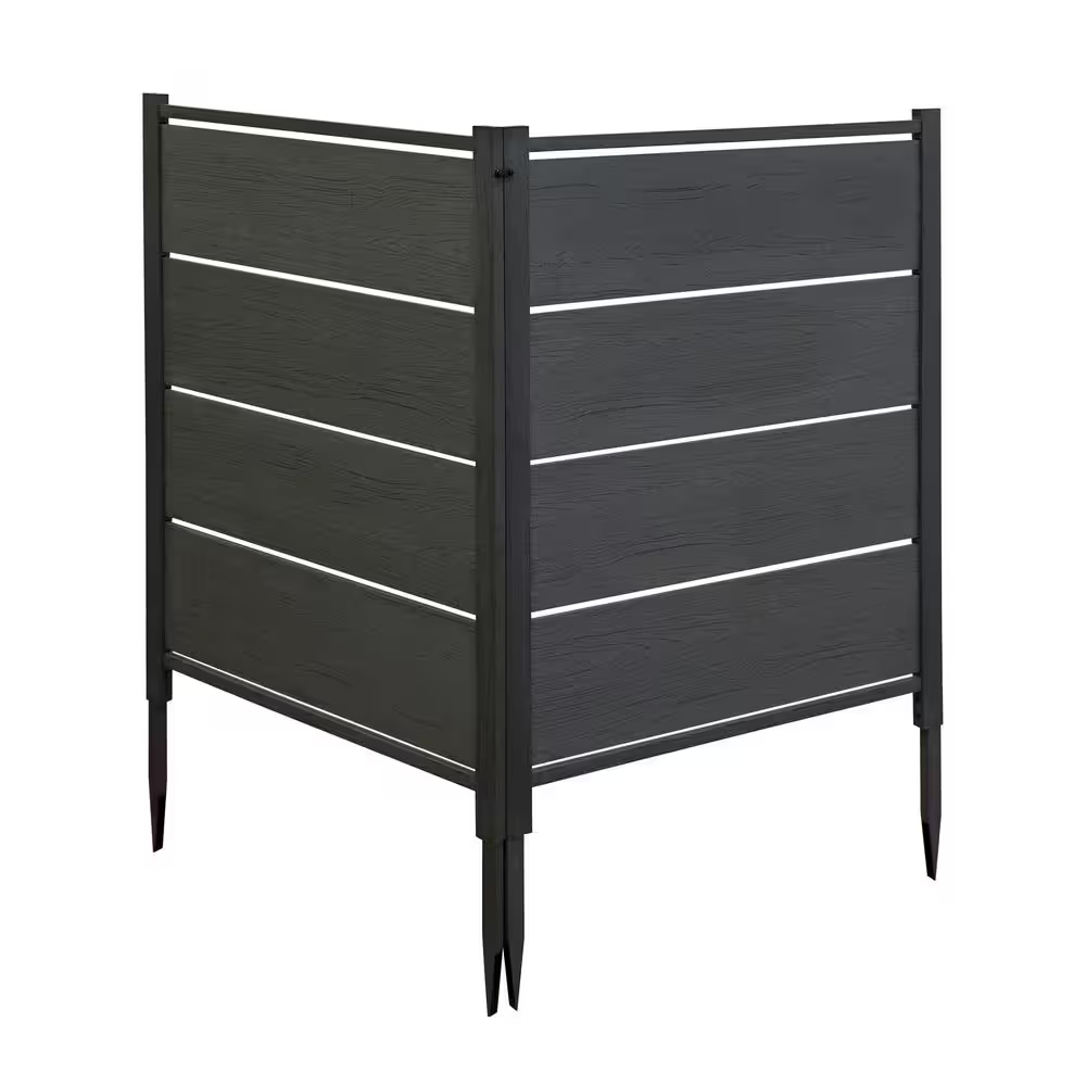 Enclo Privacy Screens Bessemer 4 ft. x 3.3 ft. WoodTek Vinyl Charcoal ...